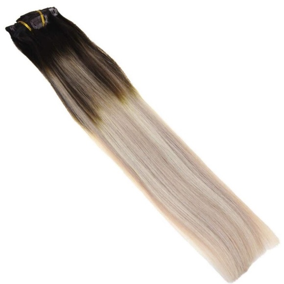 ✨ 18” 120 Gram FULL HEAD Human Hair OMBRÉ Clip ins main image 6